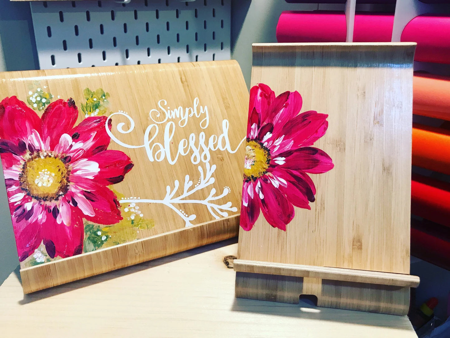 Bamboo Wood Phone & Tablet Stand Combo | Personalized with Coaster Highlights: