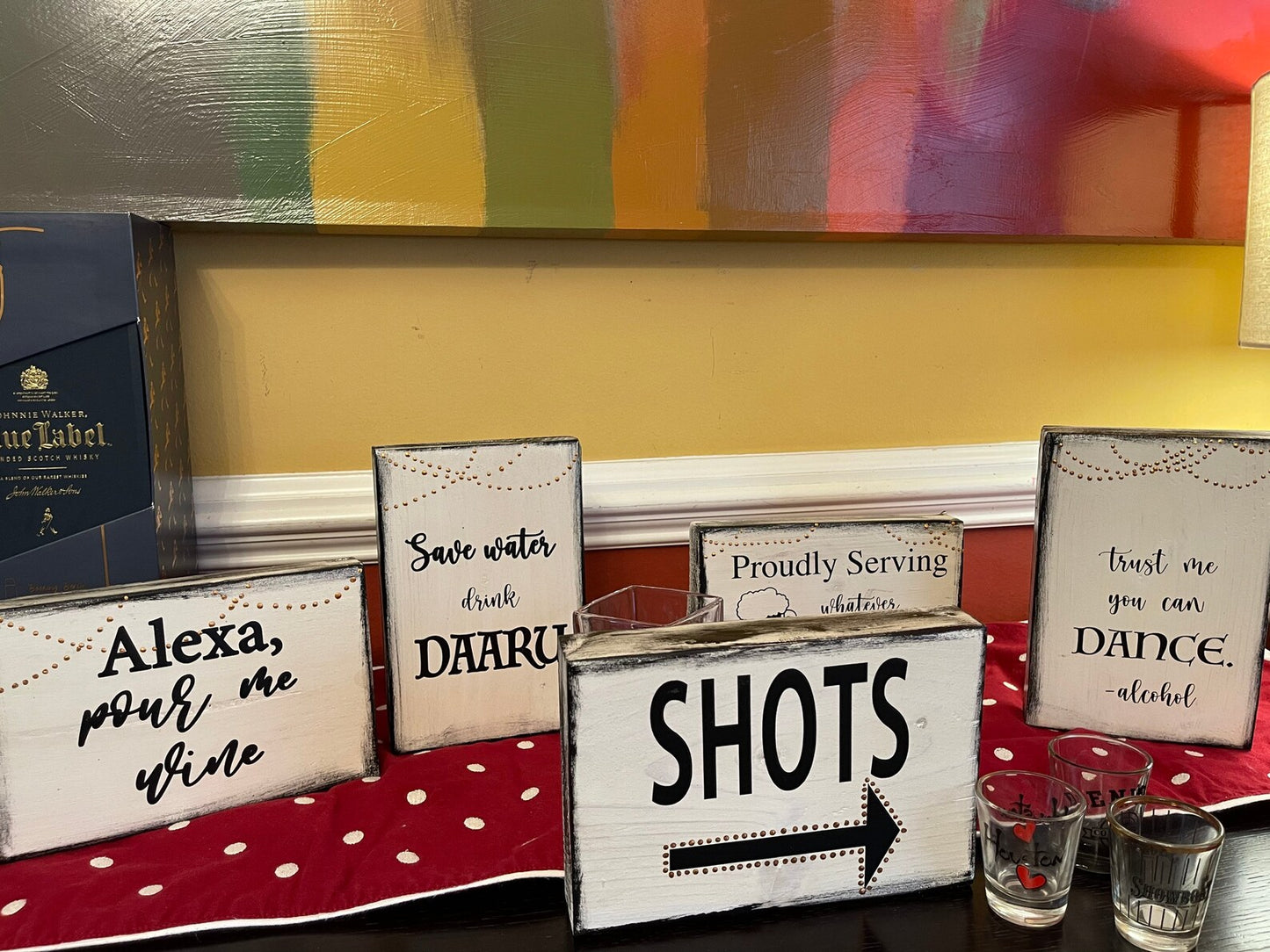 Trust me you can dance | Rustic Wood Sign | Bar Decor | Shelf Sitter | Tiered Tray Decor | Funny Quote | Floating Shelf Sign