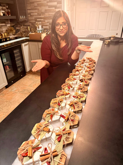 Personalized Hexagon Wooden & Marble Coaster Set – Modern Minimalist Drink Coasters