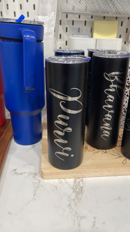 Personalized 20oz Skinny Engraved Tumbler – Premium Stainless Steel Travel Cup