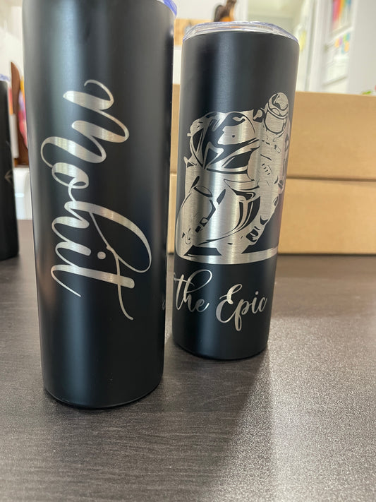 Personalized 20oz Skinny Engraved Tumbler – Premium Stainless Steel Travel Cup
