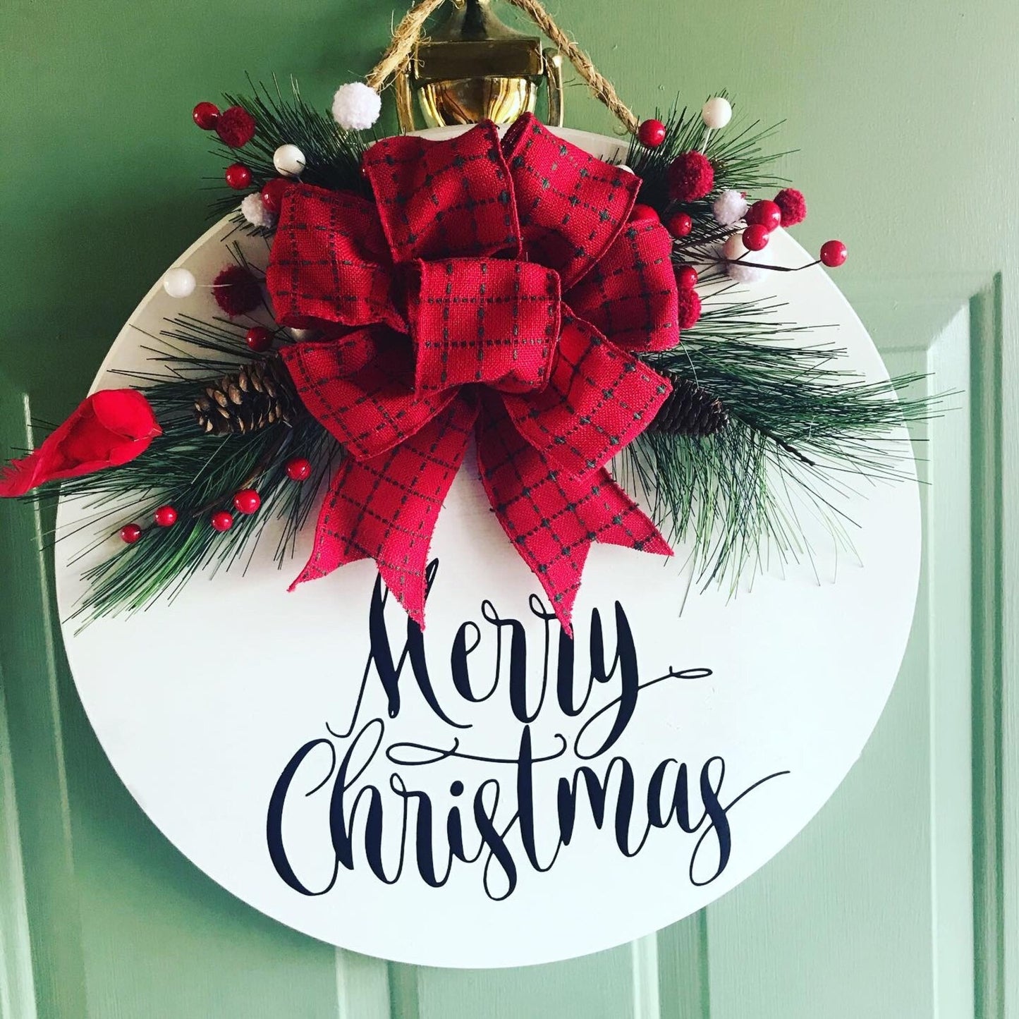 🎄 Merry Christmas Door Sign – Handcrafted Elegance for Your Home
