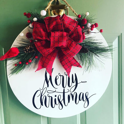 🎄 Merry Christmas Door Sign – Handcrafted Elegance for Your Home