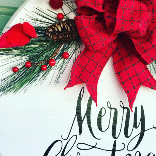 🎄 Merry Christmas Door Sign – Handcrafted Elegance for Your Home
