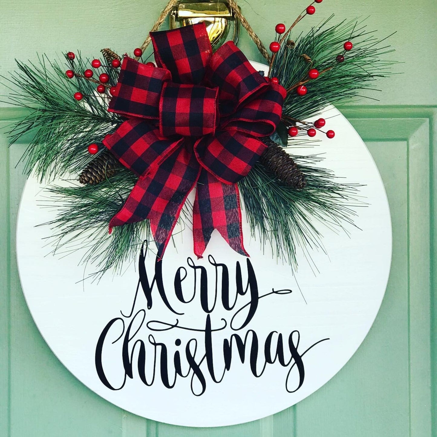 🎄 Merry Christmas Door Sign – Handcrafted Elegance for Your Home