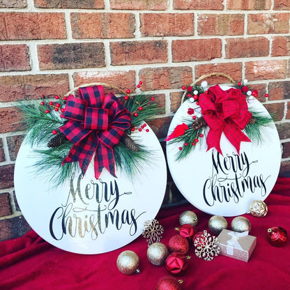 🎄 Merry Christmas Door Sign – Handcrafted Elegance for Your Home