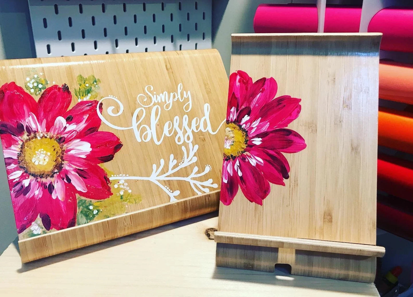 Bamboo Wood Phone & Tablet Stand Combo | Personalized with Coaster  Highlights: