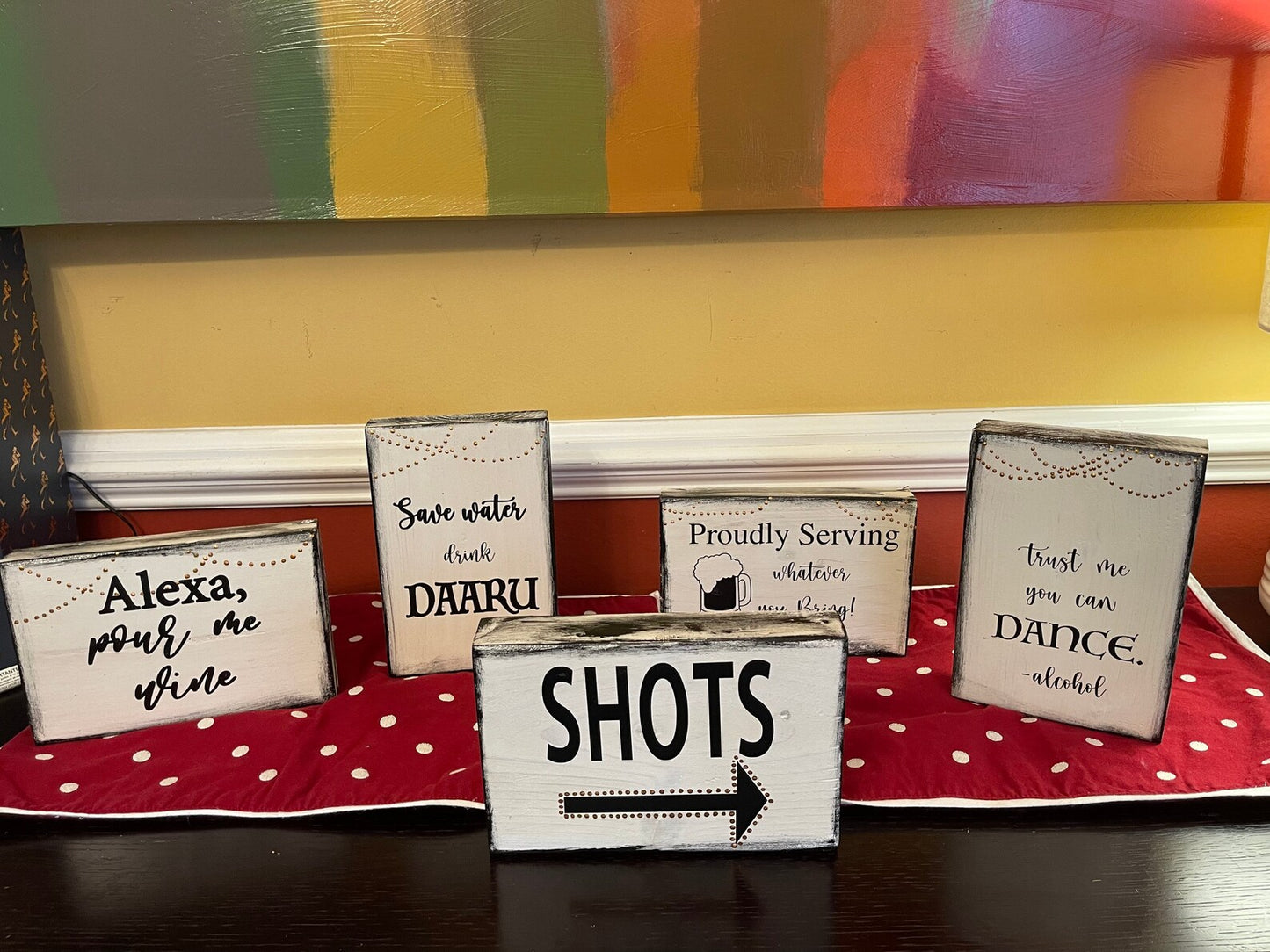 Trust me you can dance | Rustic Wood Sign | Bar Decor | Shelf Sitter | Tiered Tray Decor | Funny Quote | Floating Shelf Sign