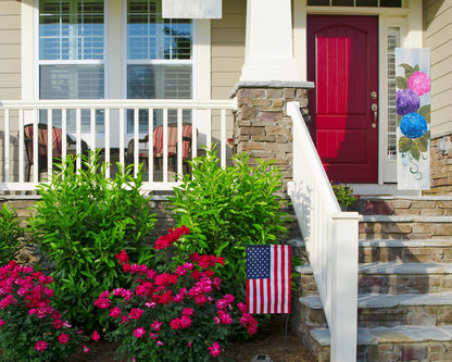 🌸 Hydrangeas Porch Leaner – Hand-Painted Floral Wooden Sign, Tall Spring & Summer Front Porch Decor