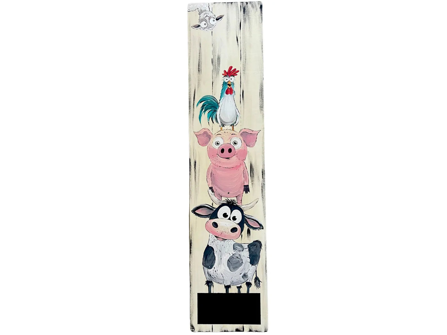🐷 4ft Farm Animal Leaner Sign – Pig, Cow, Rooster, Sheep | Rustic Farmhouse Porch & Wall Decor |