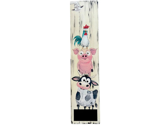 🐷 4ft Farm Animal Leaner Sign – Pig, Cow, Rooster, Sheep | Rustic Farmhouse Porch & Wall Decor |