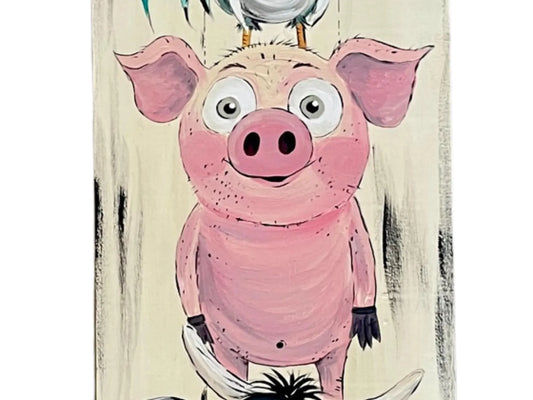 🐷 4ft Farm Animal Leaner Sign – Pig, Cow, Rooster, Sheep | Rustic Farmhouse Porch & Wall Decor |