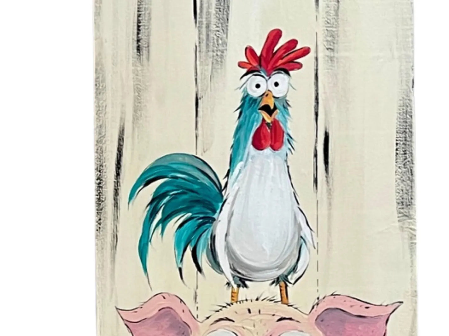 🐷 4ft Farm Animal Leaner Sign – Pig, Cow, Rooster, Sheep | Rustic Farmhouse Porch & Wall Decor |