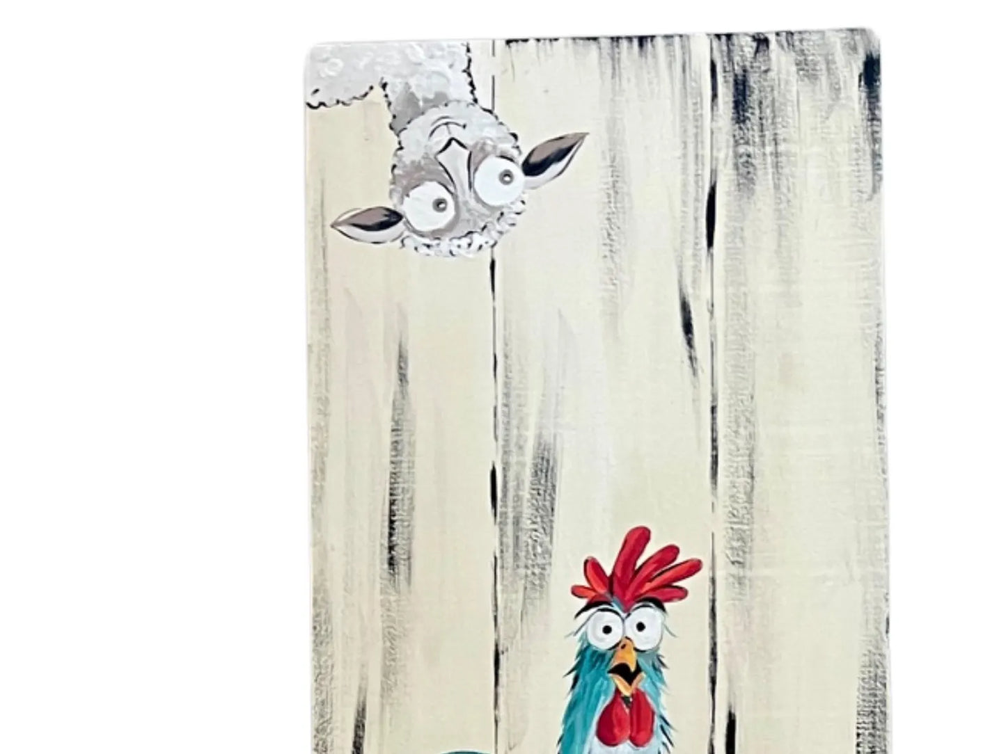 🐷 4ft Farm Animal Leaner Sign – Pig, Cow, Rooster, Sheep | Rustic Farmhouse Porch & Wall Decor |